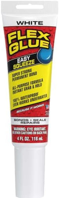 Flex Glue Rubberized Waterproof Adhesive, White, 4 oz Tube, 1-Pack