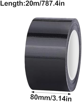 Queenbox 3.14" x65ft Tear by Hand Adhesive Duct Tape, Single-Sided Waterproof Patch and Seal Leak Repair Water Stop Tape for Metal Pipe Roof Boat, Black