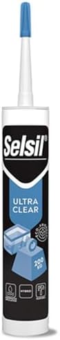 SELSIL Ultra Crystal Clear Mounting Adhesive & Sealant - Indoor & Outdoor Construction Adhesive, 100% Transparent Bonding and Sealing, Waterproof (9.8 fl oz/290 ml)