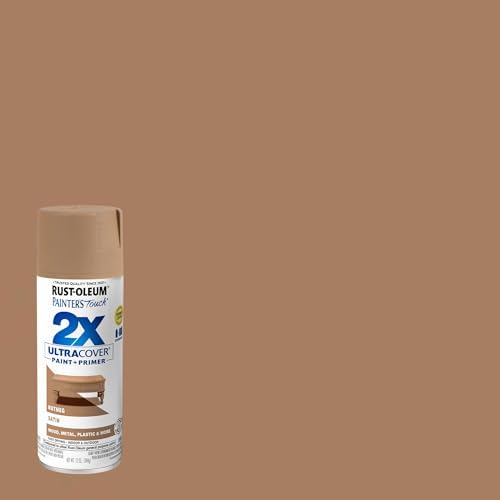 Rust-Oleum 334076 Painter's Touch 2X Ultra Cover Spray Paint, 12 oz, Satin Nutmeg (Pack of 4)