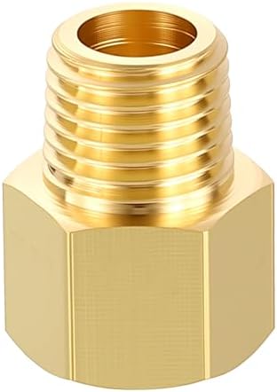 METALLIXITY 1PCS 1/4" FNPT x 1/4" MNPT Thread Brass Hex Extension Adapters | Brass Pipe Fittings, Female to Male Adapters for Water Line, Tub Spout/Shower Head