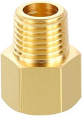METALLIXITY 1PCS 1/4" FNPT x 1/4" MNPT Thread Brass Hex Extension Adapters | Brass Pipe Fittings, Female to Male Adapters for Water Line, Tub Spout/Shower Head