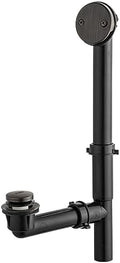 Artiwell 1-1/2" Black Tubular Bath Drain Kit with Tip-Toe Bath Drain Stopper, Touch-Toe Tub Drain, Tip Toe Bathtub Drain Waste and Overflow With Plug and Bathtub Overflow Drain Cover,Oil Rubbed Bronze