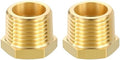METALLIXITY 2PCS 1/2" MNPT x 1/8" FNPT Thread Brass Hex Bushing Extension | Brass Pipe Fittings, Tube Adapters Convert for Water Line, Tub Spout/Shower Head