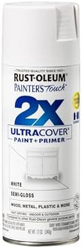 Rust-Oleum Painter's Touch 2X Ultra Cover Spray Paint, Semi-Gloss White