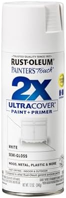 Rust-Oleum Painter's Touch 2X Ultra Cover Spray Paint, Semi-Gloss White