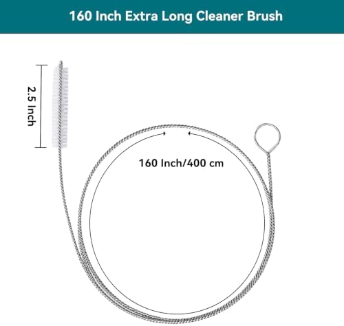 2 Pack Flexible Drain Cleaning Kit-160 Inch Flexible Stainless Steel Drain Brush and 80 Inch Spring Drain Auger