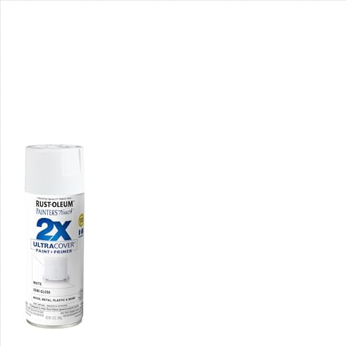Rust-Oleum Painter's Touch 2X Ultra Cover Spray Paint, Semi-Gloss White