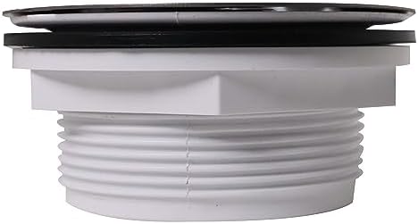 Westbrass D206P-05 2" No-Caulk PVC Compression Shower Drain with 4-1/4" Round Grid Cover, Polished Nickel