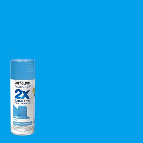 Rust-Oleum 334085 Painter's Touch 2X Ultra Cover Spray Paint, 12 oz, Satin Oasis Blue (Pack of 4)
