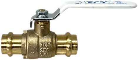 PROCURU 1-Pack 3/4-Inch Press Copper Ball Valve, Heavy Duty Brass Body, Full Port, LF Certified Safe (3BP075-1P)