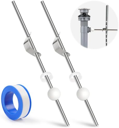 Lavatory Pop Up Center Piece Assembly, Pop-Up Drain Repair Kit, Bathroom Sink Pivot Rod Replacement Parts (15mm)