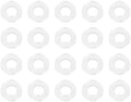 PATIKIL M2 Silicone Flat Washer, 20 Pcs 2mm ID 4mm OD 1mm Thick Plain Washer Grommets O-Ring Sealing Gasket Spacer for Faucet Pipe Water Hose Shower Door Handles, White