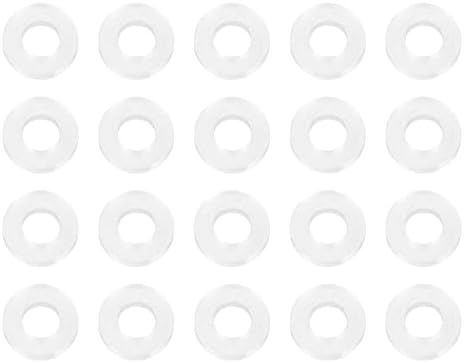 PATIKIL M2 Silicone Flat Washer, 20 Pcs 2mm ID 4mm OD 1mm Thick Plain Washer Grommets O-Ring Sealing Gasket Spacer for Faucet Pipe Water Hose Shower Door Handles, White