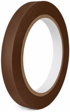 GGR Supplies CVT-536 Brown Vinyl Floor Marking Tape, 1/2 x 36 Yards | Dance Floor Tape; Gym Lane Marking; Vehicle and Boat Pinstriping; Write-On Color Coding; Conformable, Water and Oil Resistant