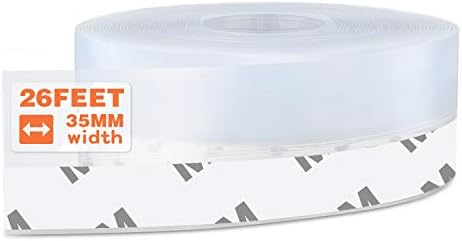 26 Feet Silicone Seal Strip,Door Weather Stripping Door Seal Strip Window Seal Silicone Sealing Tape for Door Draft Stopper Adhesive Tape (Transparent, 35mm)