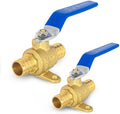 2 PCS Foskan 1/4" Turn PEX Crimp Ball Valves, 3/4"Drop Ear Shut-off Valve