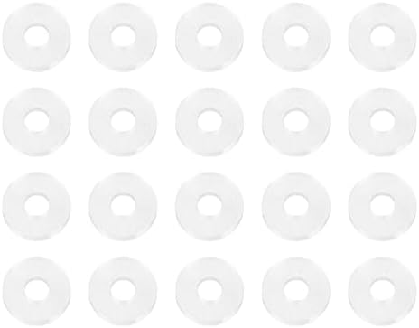 PATIKIL M2.5 Silicone Flat Washer, 20 Pcs 2.5mm ID 12mm OD 2mm Thick Plain Washer Grommets O-Ring Sealing Gasket Spacer for Faucet Pipe Water Hose Shower Door Handles, White