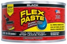 Flex Paste, Waterproof Paintable Putty, Spackle Sealant, Fill Gaps Cracks Holes - Block Out Water and Air - UV Resistant - Walls, Drywall, EPDM, Concrete, Roof, RV Repairs, Black, Half-Quart