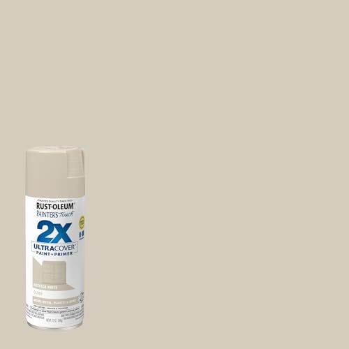 Rust-Oleum 334040 Painter's Touch 2X Ultra Cover Spray Paint, 12 oz, Gloss Cottage White (Pack of 4)
