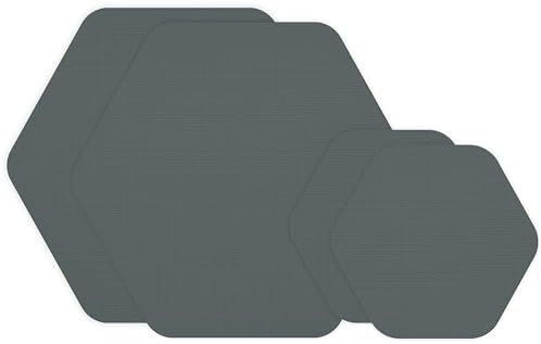 GEAR AID Tenacious Tape Hex Repair Patches, 2.5" & 1.5", Gray, 4 Count | Pre-Cut Peel-and-Stick Repair Patches for Fixing Holes, Tears and Burns in Jackets, Tents, Sleeping Bags and Gear