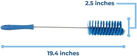Vikan 2 5/8 in W Tube and Valve Brush, Medium, 13 1/2 in L Handle, 5 51/64 in L Brush, Blue 53703-1 Each