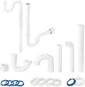 (1 Pack) Yariwiz 1-1/4 inch White Bathroom Drain Kit for Most Bathroom Sink Drain Replacement Tubular Plumbing Pipe Assembly KSD-009W