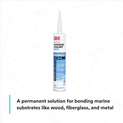 3M Marine Adhesive Sealant 5200, Black, 10 fl oz Cartridge with Nozzle