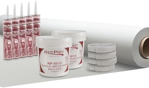 RecPro 8.5' x 40' RV PVC Rubber Roof Kit, Made in USA