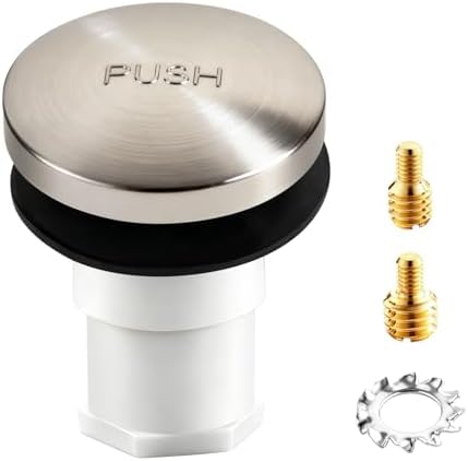 1 Sets Tub Stopper Bathtub Drain Stopper with 3/8'' and 5/16'' Thread Studs Adapter, Bathroom Tub Drain Stopper Compatible with K-1068204 (Brushed Nickel Cover)