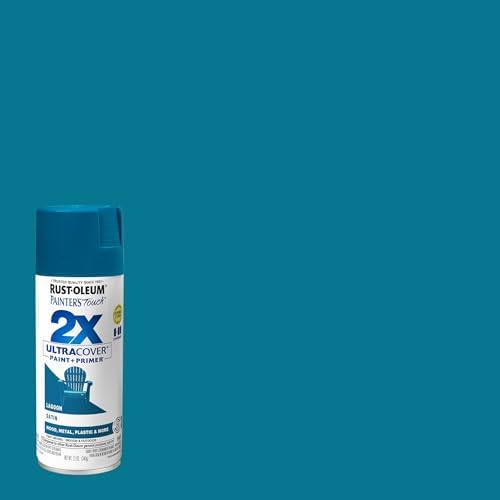 Rust-Oleum 334074 Painter's Touch 2X Ultra Cover Spray Paint, 12 oz, Satin Lagoon (Pack of 4)