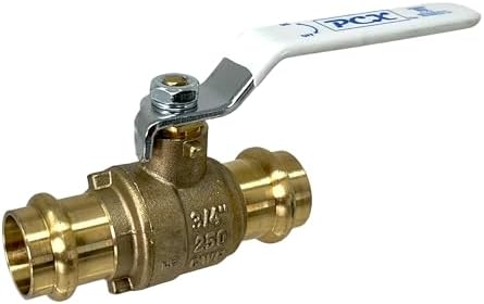 PROCURU 1-Pack 3/4-Inch Press Copper Ball Valve, Heavy Duty Brass Body, Full Port, LF Certified Safe (3BP075-1P)