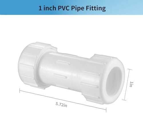 LESSO 1 Inch PVC Compression Coupling, 2PCS, NSF White