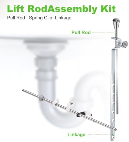uxcell Lavatory Sink Drain Repair Kit, 304 Stainless Steel Center Ball Rods for Replacement Bathroom Sink Pivot Rod, 20cm Rod/15.5mm Ball
