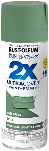 Rust-Oleum 249071 Painter's Touch 2X Ultra Cover, 12 Oz, Satin Moss Green, 12 Ounce