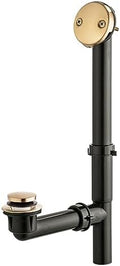 Artiwell 1-1/2'' Black Tubular Bath Drain Kit with Tip-Toe Bath Drain Stopper & Overflow Plug, Champagne Bronze