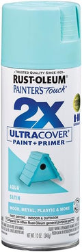 Rust-Oleum Painter's Touch 2X Ultra Cover Spray Paint, Satin Aqua