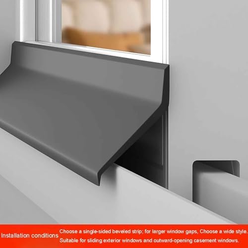 Waterproof Window Weather Bar,Flexible Self Adhesive Door and Window Drip Cap Rain Deflector,Self-Adhesive 135° Angle Seal,Prevents Leakage for Sliding Windows(W-4.5cm,L-200cm/78.7in/6.6ft)