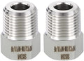 METALLIXITY 2PCS 3/8" MNPT x 1/4" FNPT Thread SUS304 Hex Bushing Extension | 304 Stainless Steel Pipe Fittings, Tube Adapters Convert for Water Line, Tub Spout/Shower Head