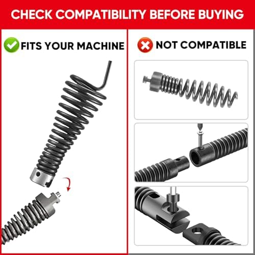 3-Piece Drain Auger Attachment Set 1-3/16" (30MM) for 4"-8" Pipe Cleaning – Includes Spiral Cutter, Grease Cutter, and Pin Key, Compatible with 1-1/4”,6/5” and 1-1/2”Cable