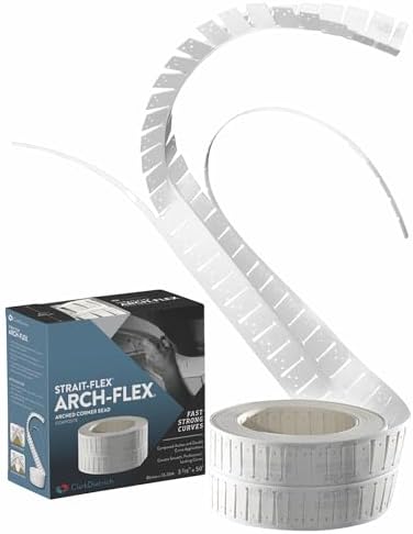 Drywall Tape – Arch-Flex Corner Bead for Drywall Repair – Flexible Composite Roll for Curved Corners – Fits Arched Windows, Vaults, Ducts – 3-1/4" x 50'