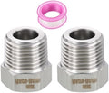 METALLIXITY 2PCS 1/2" MNPT x 3/8" FNPT Thread SUS304 Hex Bushing Extension | 304 Stainless Steel Pipe Fittings, Tube Adapters Convert with Sealing Tape for Water Line, Tub Spout/Shower Head