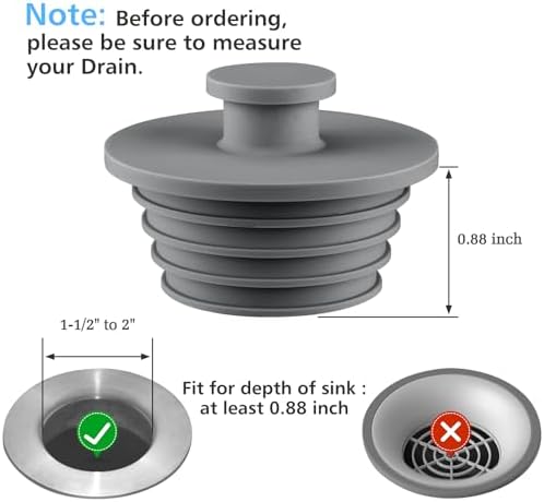 Aluvor Bathtub Stopper Drain Plug Bathroom Tub Plug Sink Stopper 2pcs