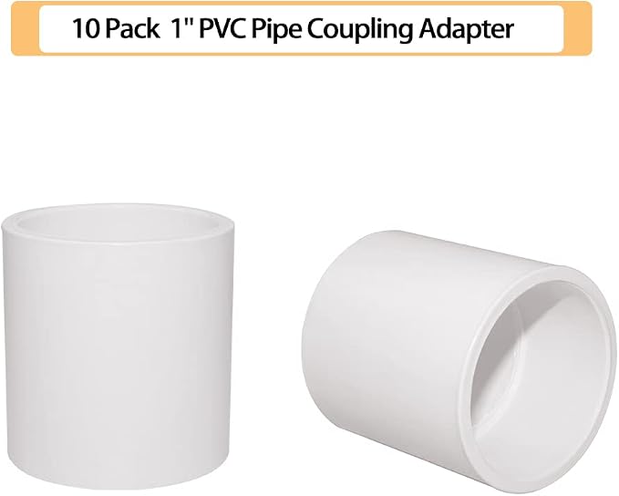 10PCS 1" PVC Pipe Coupling Slip (Socket x Socket) SCH40 White | Connector Adapter Pipe Fitting
