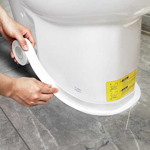 TOUSEA White 1.5" x10.5ft Caulk Tape for Tub, Toilet, Sink, Peel and Stick | White or Clear Sealing Tape for Toilet, Tub, Sink, Bath Peel and Stick Backsplash - Renter Friendly, Easy Install
