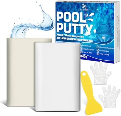 Pool Putty, 12oz Epoxy Putty, 2 Part White Underwater or Above Fast Repair, Fix Leaks, Cracks, Filling, Sculpting for Fixing Swimming Pools, Stone, Ceramic, Plastic, Metal, Wood, Glass and Acrylic