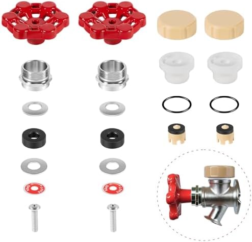 2Pack Universal Outdoor Faucet Repair Kit with VACVBKX1B Vacuum Breaker Kit