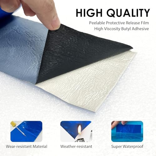 Waterproof Blue Butyl Tape, Pool Cover Repair Tape 6 in x 16ft | Self Adhesive Leak Proof Sealant Tape, Heavy Duty, for RV Roof Repair, Camper Roof Crack, Pool Liner Patch, Pipe Leak