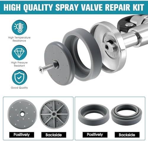 Replacement B-24K B-0107 Pre-Rinse Spray Valve Repair Kit for T&S Brass, Commercial Sink Sprayer Spray Face Bumper and Screw Repair Part, Grey