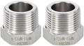 METALLIXITY 2PCS 1" MNPT x 3/4" FNPT Thread SUS304 Hex Bushing Extension | 304 Stainless Steel Pipe Fittings, Tube Adapters Convert for Water Line, Tub Spout/Shower Head